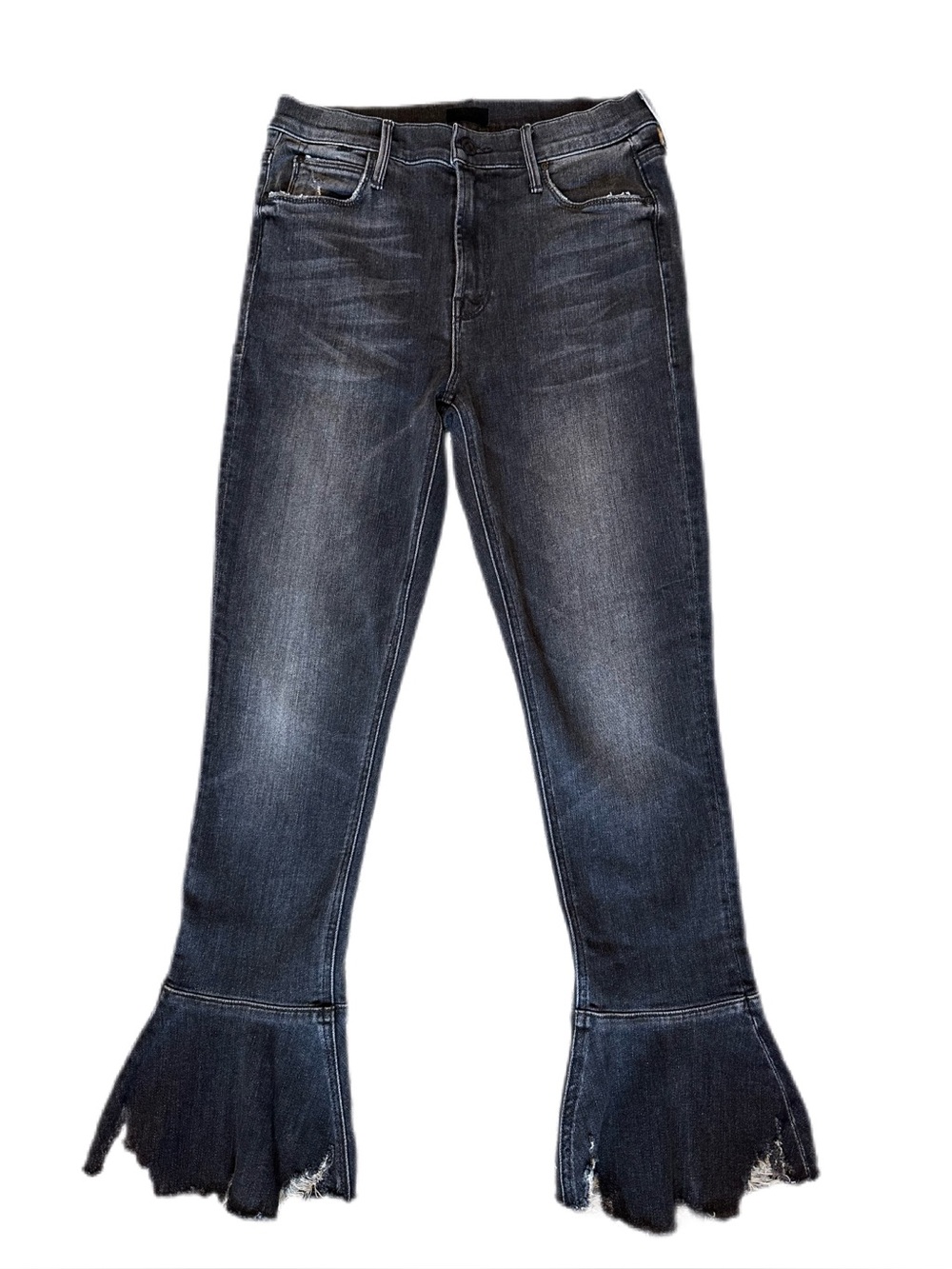 MOTHER The Cha Cha Chew Jeans Size 27 Leave the Light On Ruffle Flare